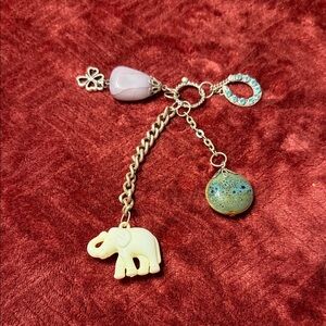 Elephant Charm Keychain with Beads
